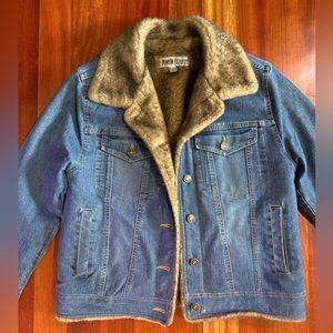 VTG Marvin Richards Faux Fur Lined Jean Jacket, S